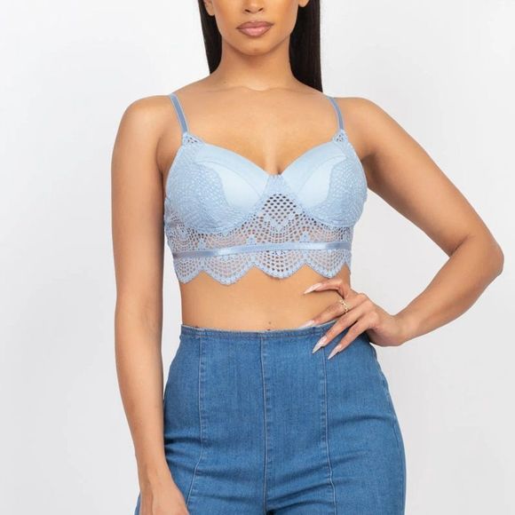 Lace Bustier Bralette Top - Bralette - Bustier - Crop top - Picture 4 of 5